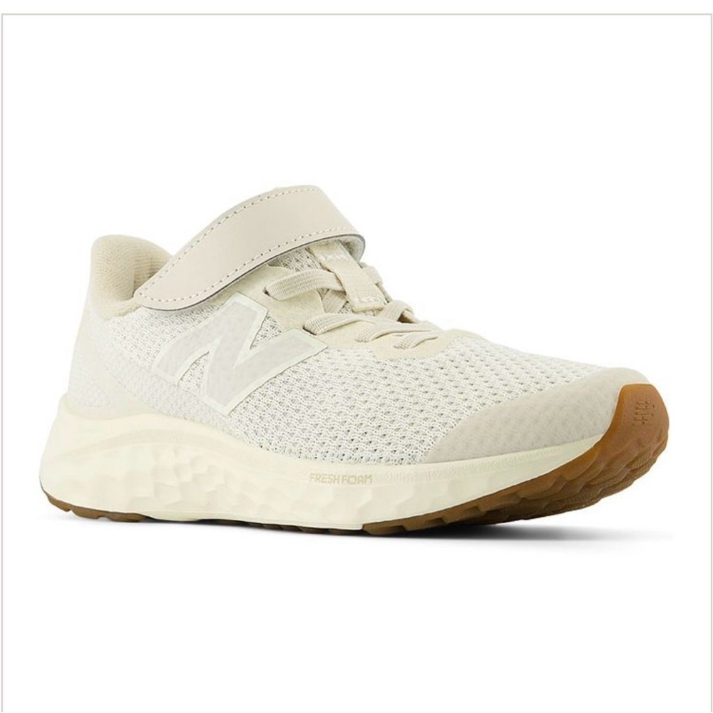 New Balance Fresh Foam Arishi v4 Little Kid 12M Lace Top Strap Sneaker Beige NWT - Picture 1 of 4